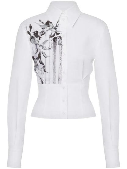 Floral-Print Cotton-Blend Shirt