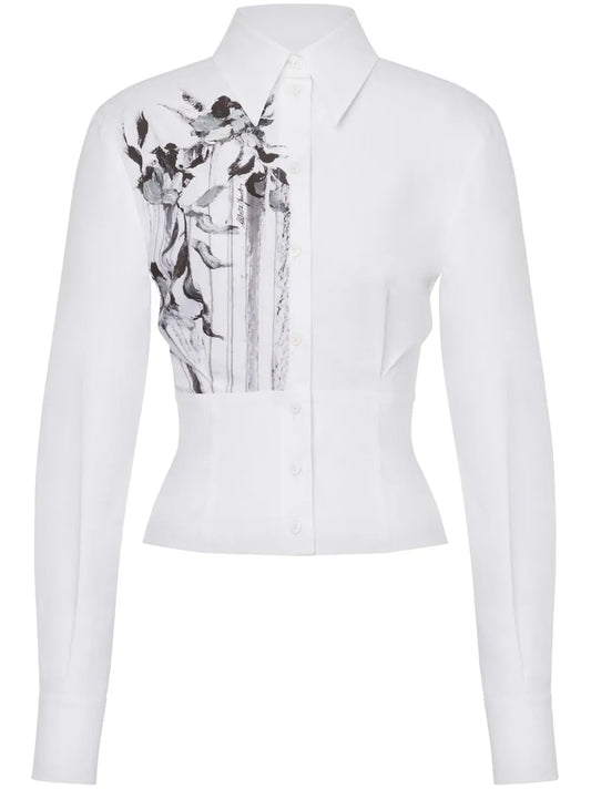 Floral-Print Cotton-Blend Shirt