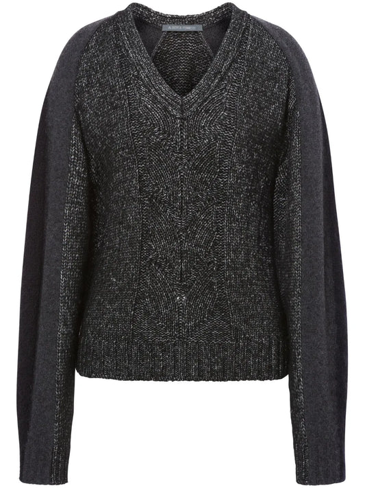 V-Neck Panelled Jumper