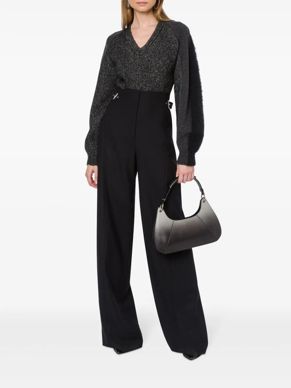 V-Neck Panelled Jumper