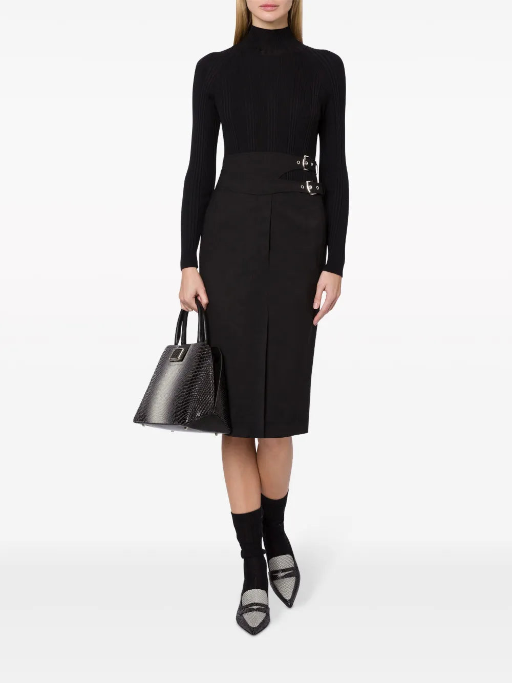 Buckled Pencil Skirt