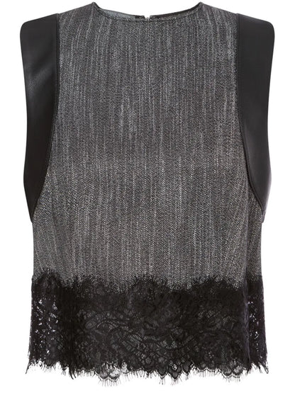 Sleeveless Lace-Detail Top