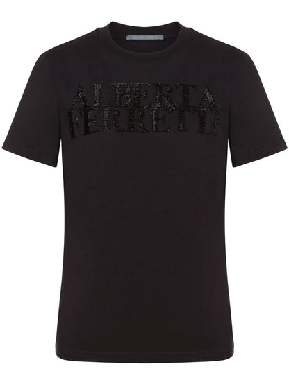 Crystal-Logo Cotton T-Shirt