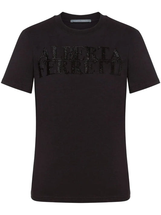 Crystal-Logo Cotton T-Shirt