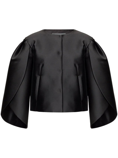 Petal-Sleeve Mikado Jacket