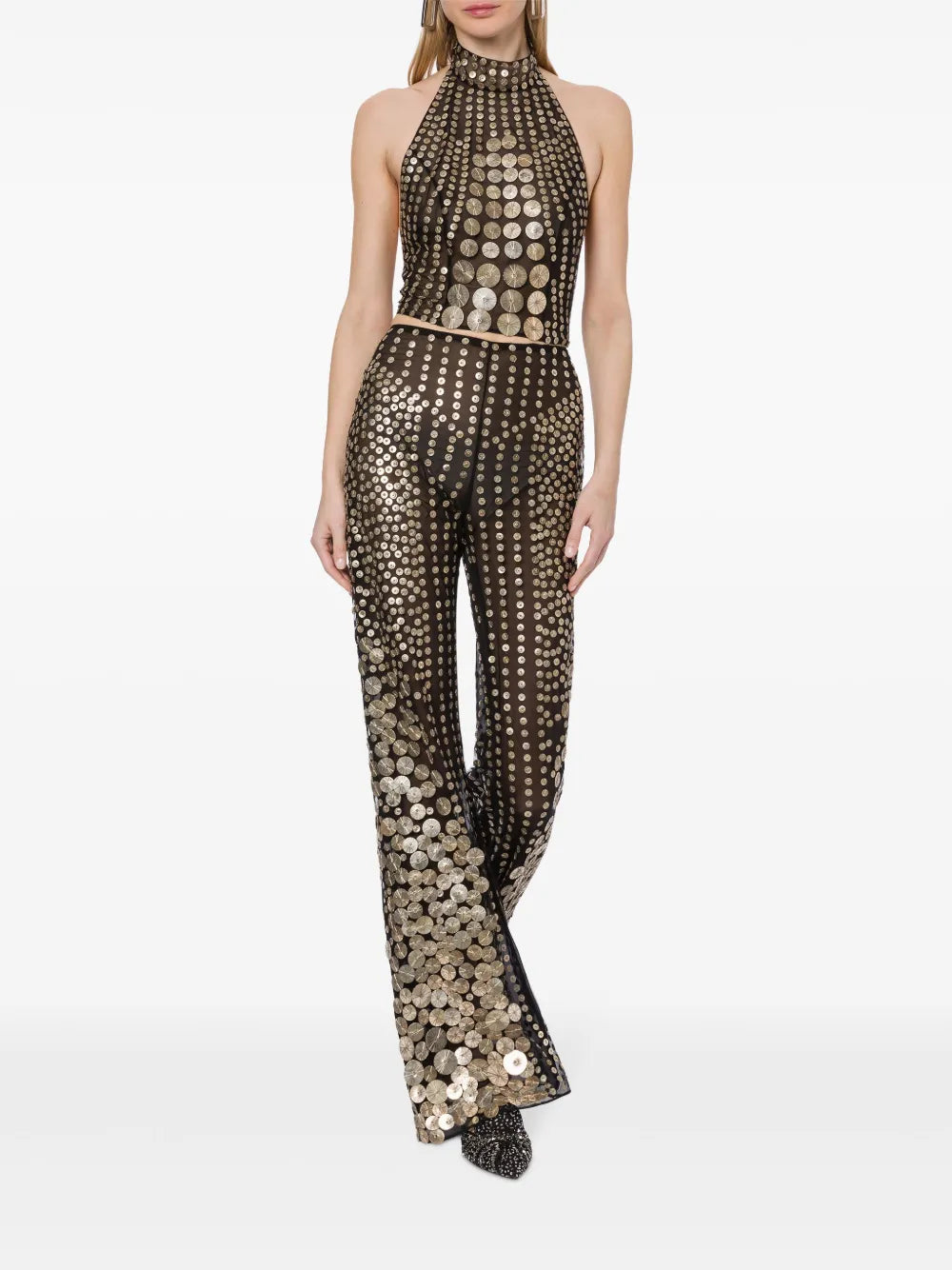 Sequinned High-Neck Top
