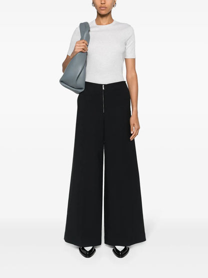 Mid-Rise Wide-Leg Trousers