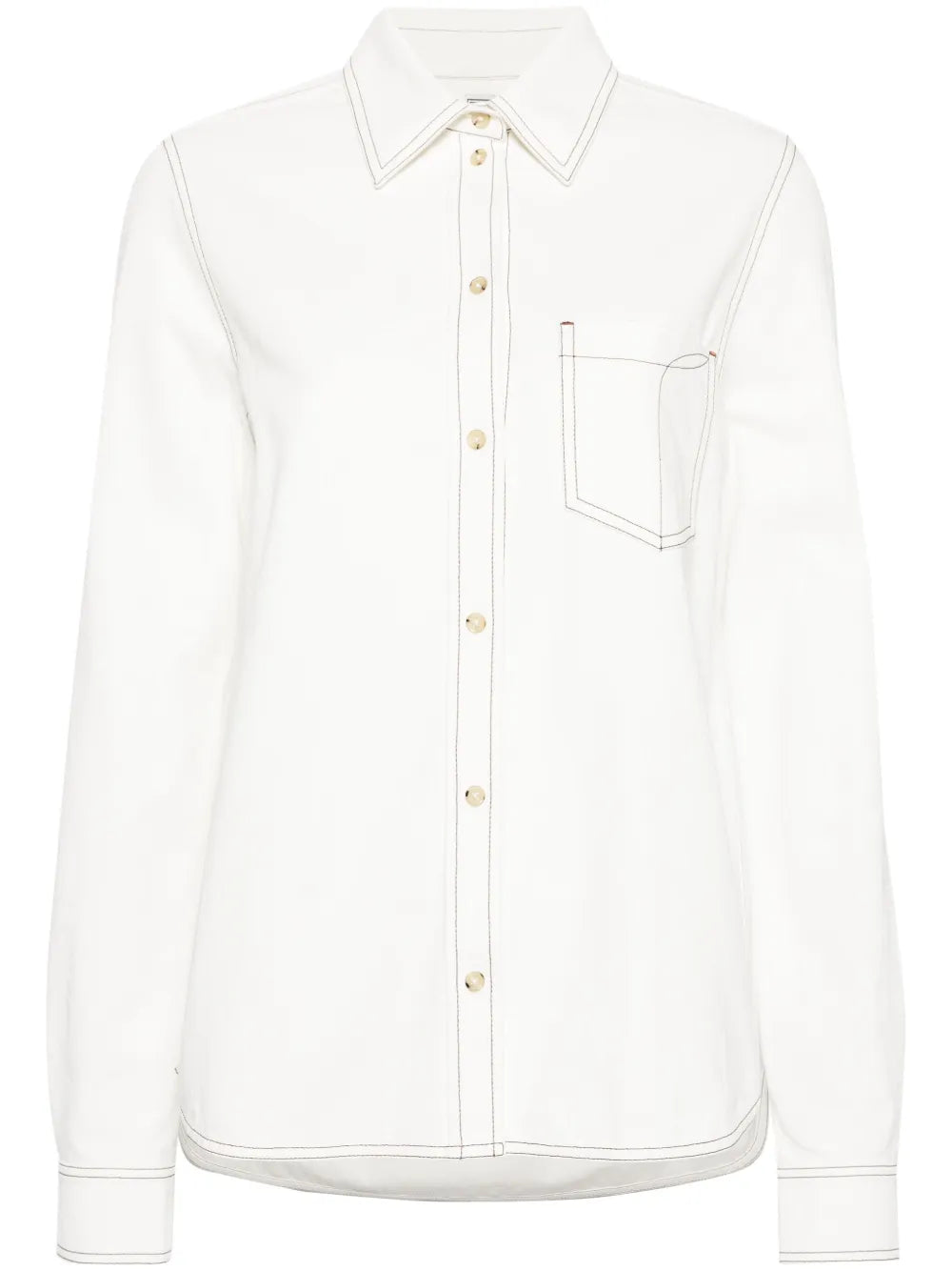 Contrast-Stitching Organic Cotton Shirt