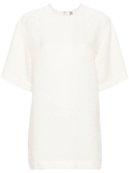Crinkled Round-Neck T-Shirt