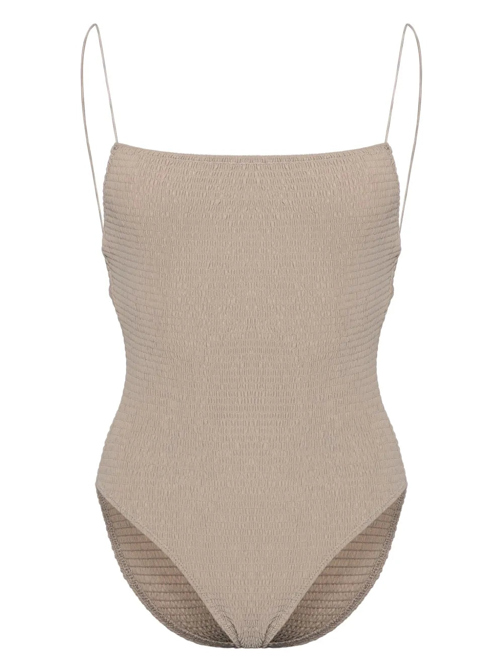 Smocked Square-Neck Swimsuit