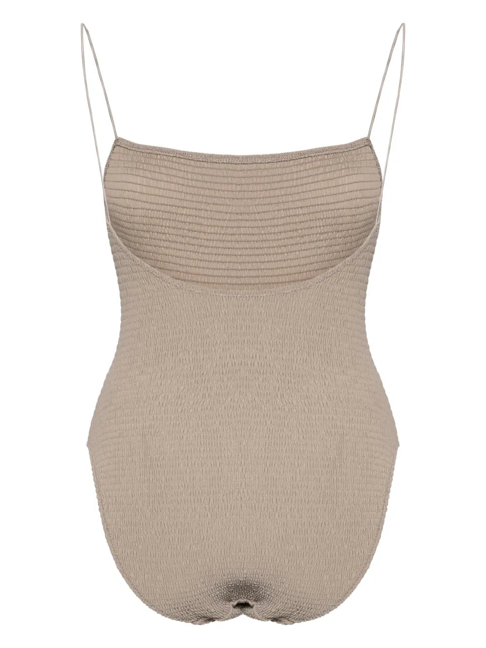 Smocked Square-Neck Swimsuit