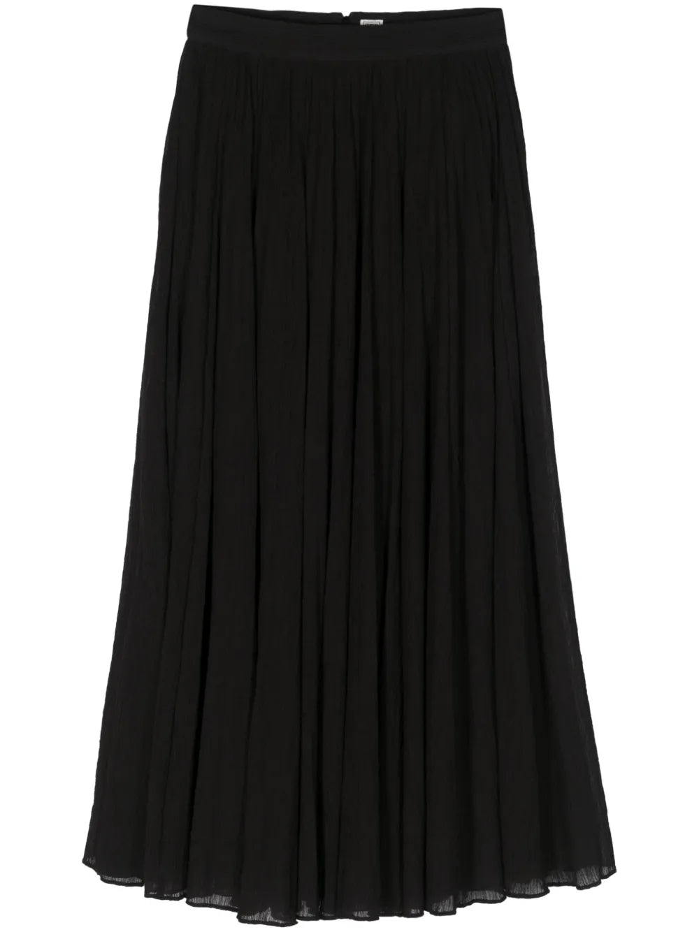 Plissé-Effect Organic Cotton Midi Skirt
