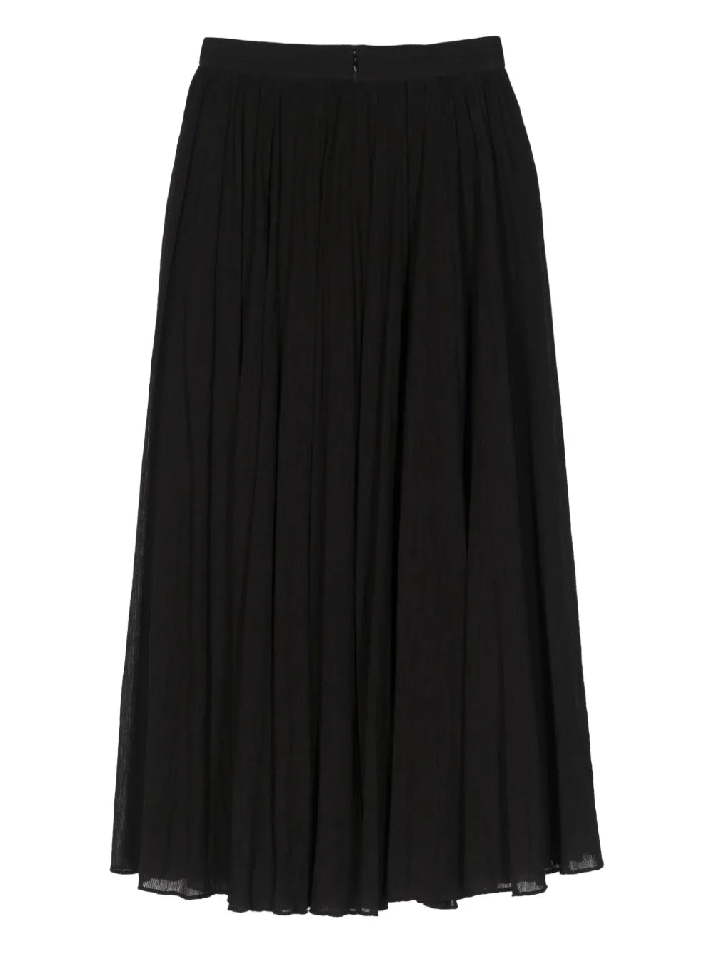 Plissé-Effect Organic Cotton Midi Skirt