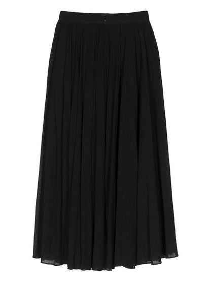 Plissé-Effect Organic Cotton Midi Skirt