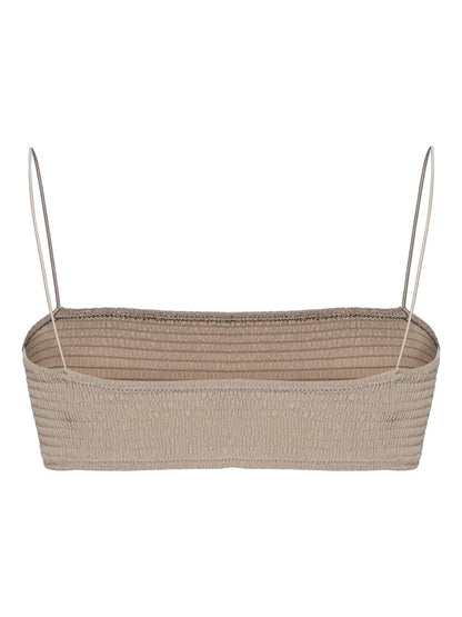 Smocked Bandeau Bikini Top