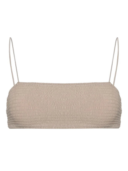 Smocked Bandeau Bikini Top