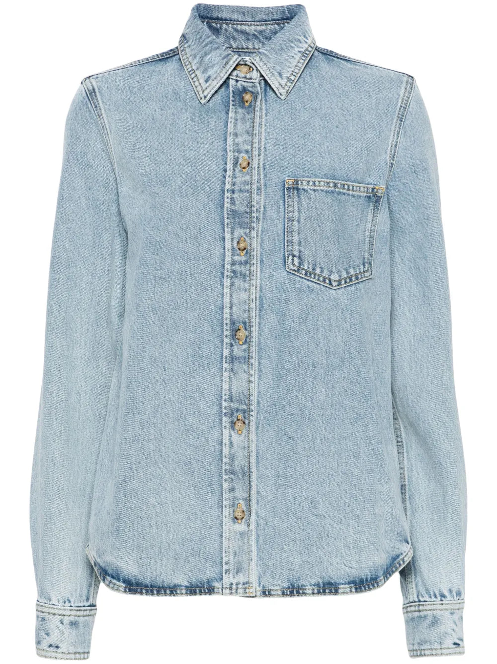 Classic-Collar Denim Shirt