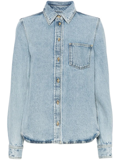 Classic-Collar Denim Shirt