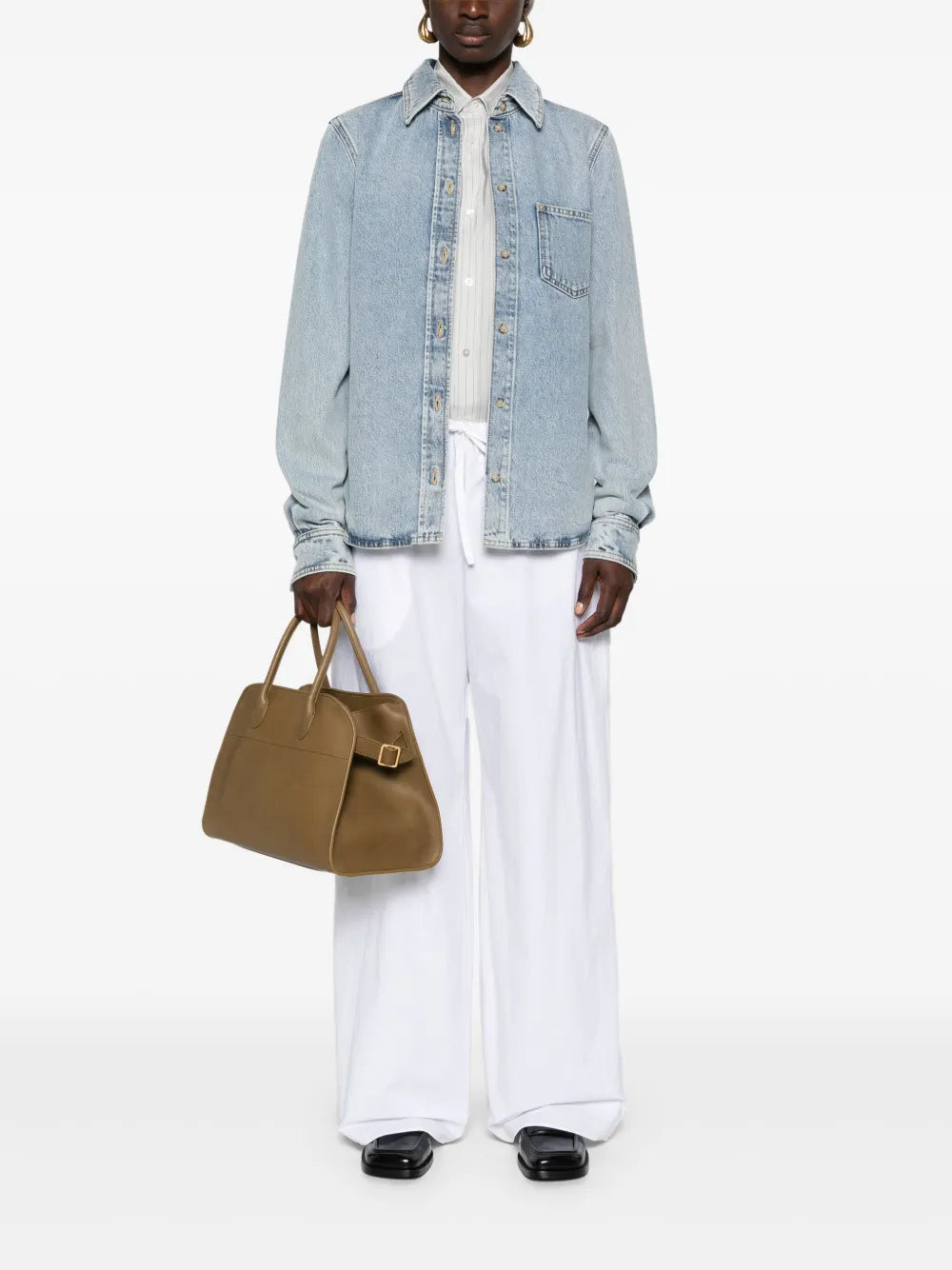 Classic-Collar Denim Shirt