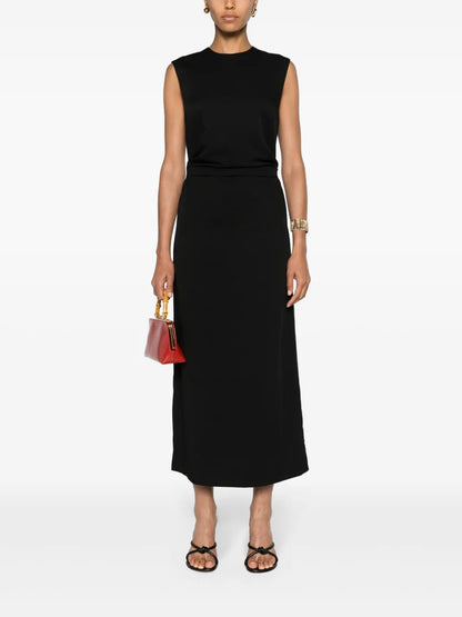 Tie-Waist Sleeveless Midi Dress