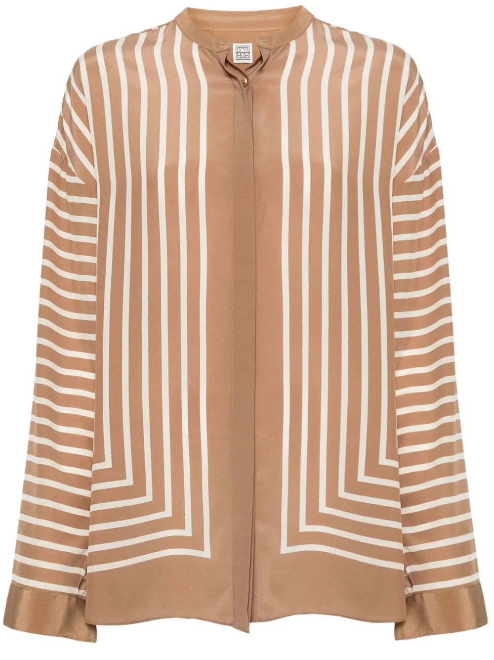Geometric-Print Silk Shirt