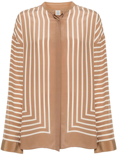 Geometric-Print Silk Shirt