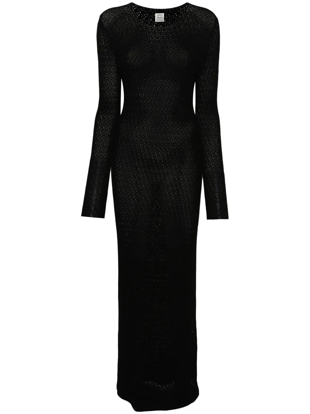 Long-Sleeve Crochet Maxi Dress