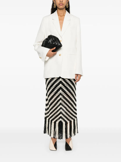 Notched-Lapels Single-Breasted Blazer