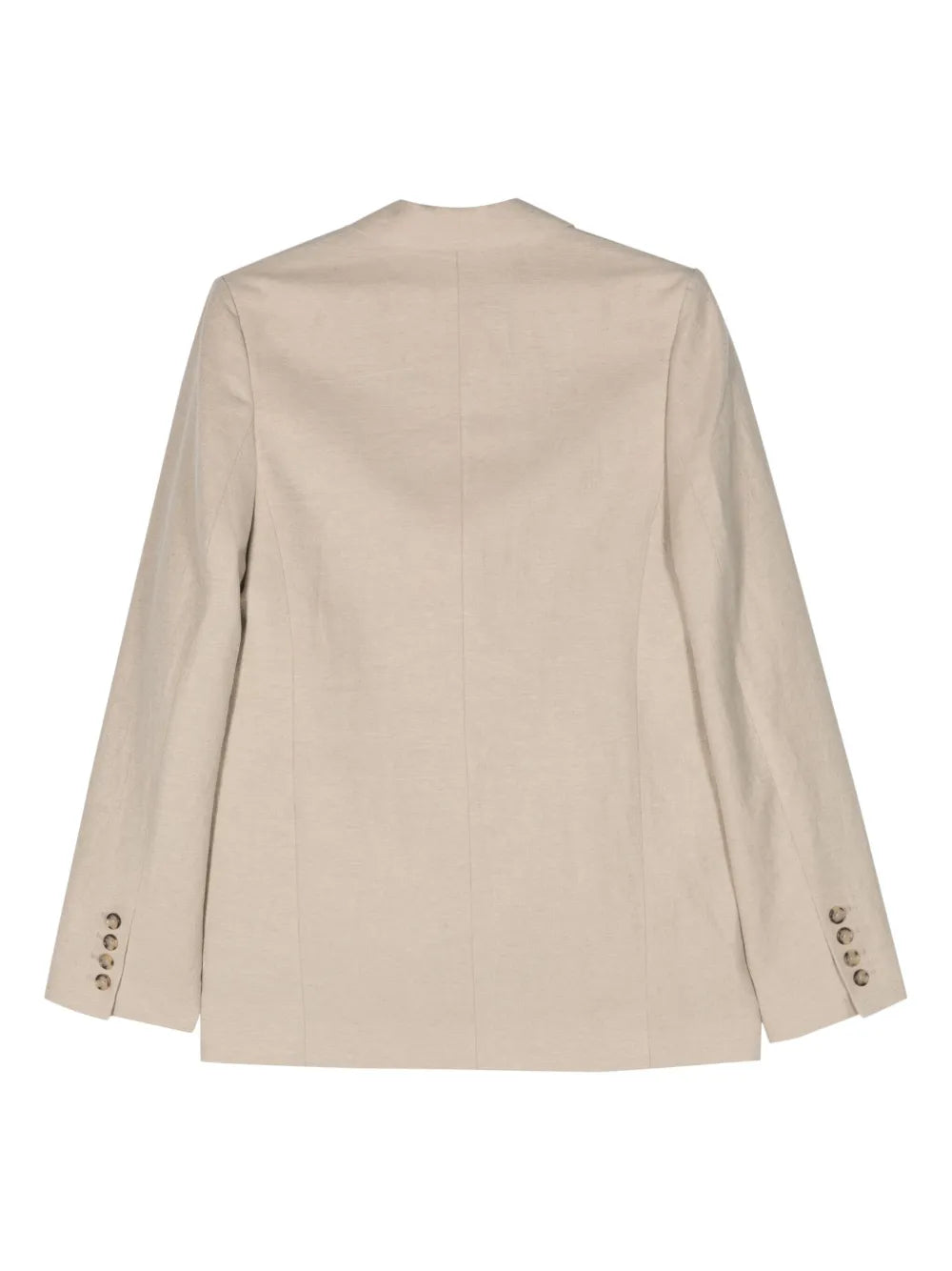 Single-Breasted Linen-Blend Blazer