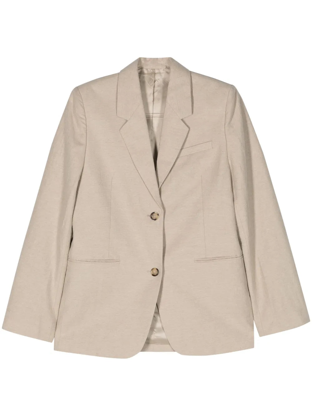 Single-Breasted Linen-Blend Blazer