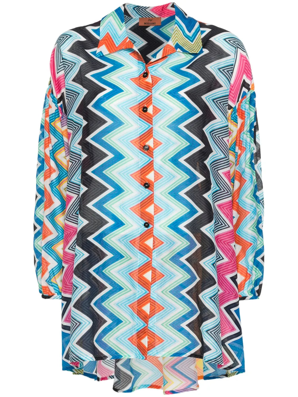 Zigzag Balloon-Sleeves Shirt