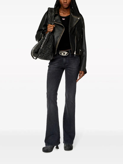 Flared Cotton Blend Jeans