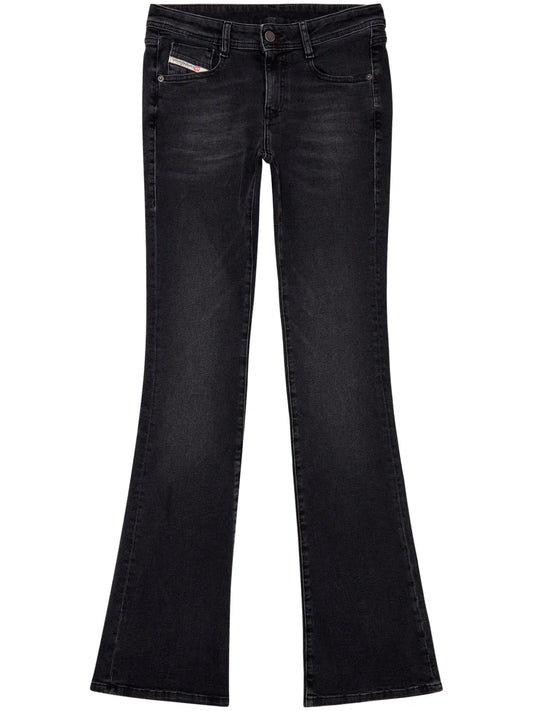 Flared Cotton Blend Jeans