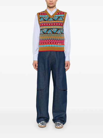 Intarsia-Knit Vest
