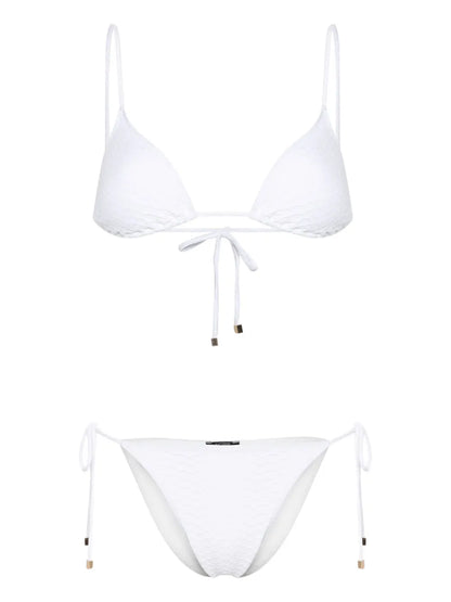 Nikki Snakeskin-Effect Bikini Set