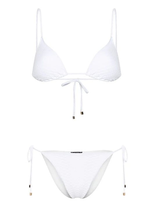 Nikki Snakeskin-Effect Bikini Set