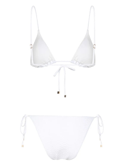 Nikki Snakeskin-Effect Bikini Set
