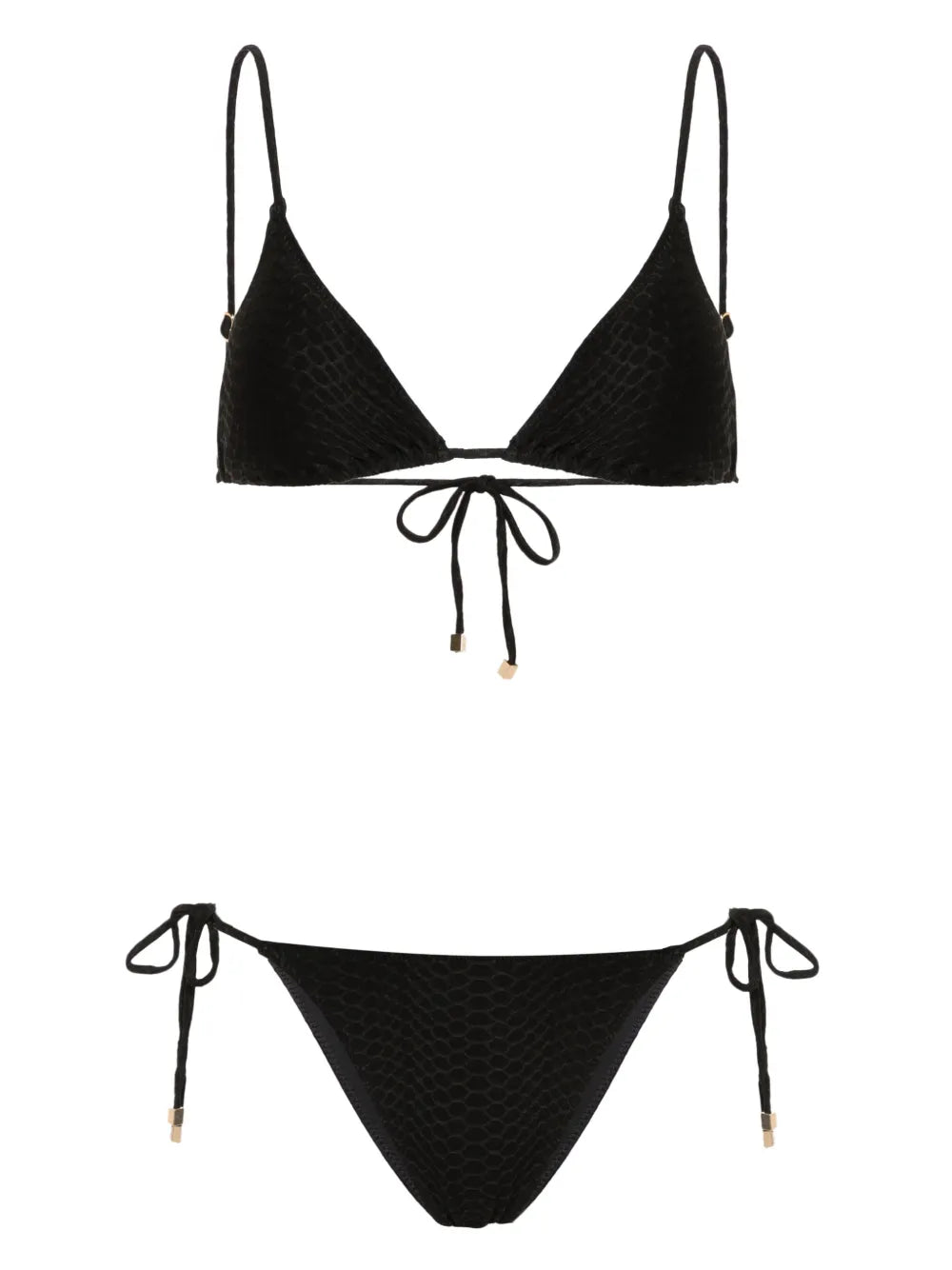 Nikki Snakeskin-Effect Bikini Set
