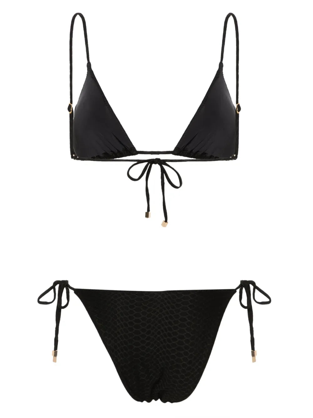 Nikki Snakeskin-Effect Bikini Set