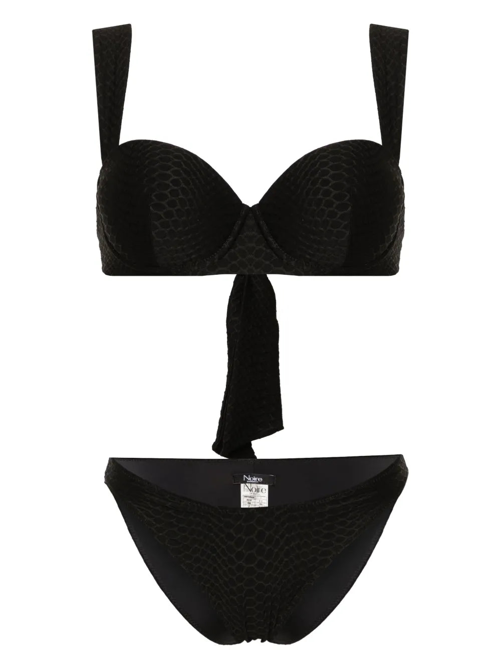 Nikki Snakeskin-Effect Bikini Set
