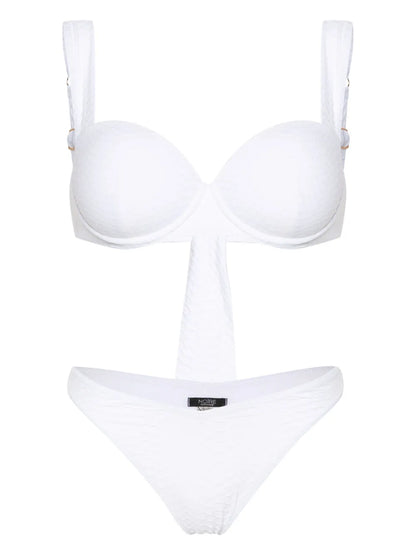 Nikki Snakeskin-Effect Bikini Set