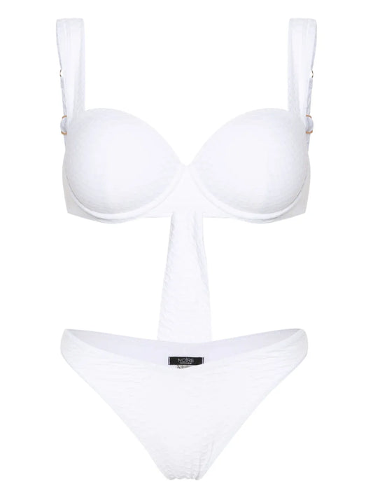 Nikki Snakeskin-Effect Bikini Set