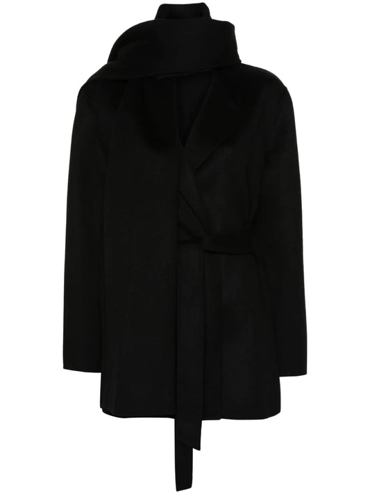 Leak Scarf-Detail Coat