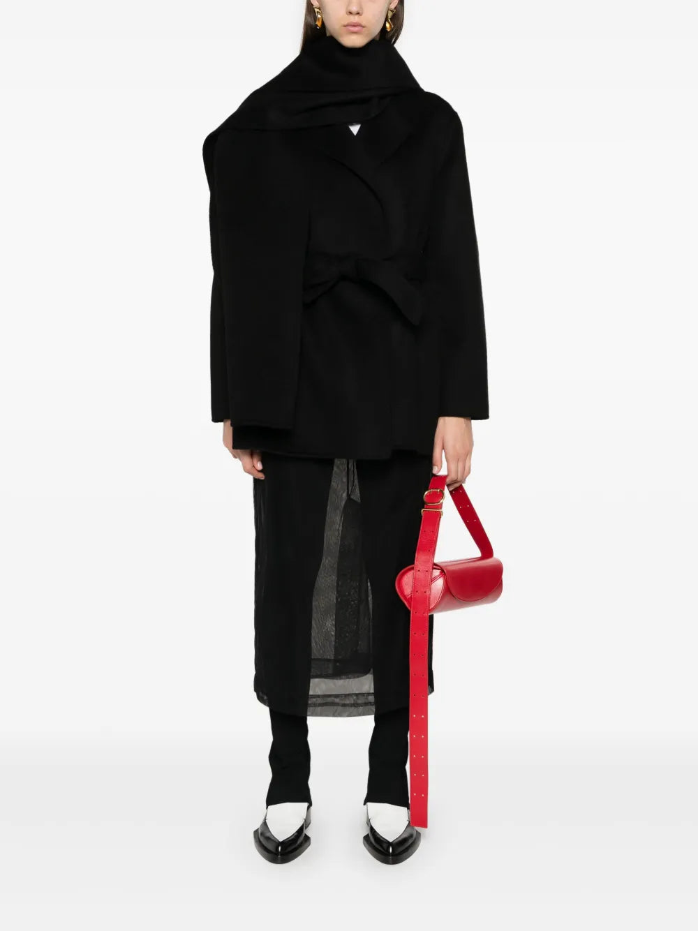Leak Scarf-Detail Coat