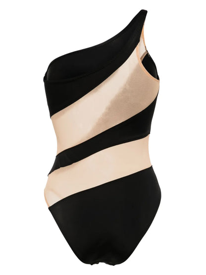 Snake Mesh Mio One-Shoulder Swuimsuit