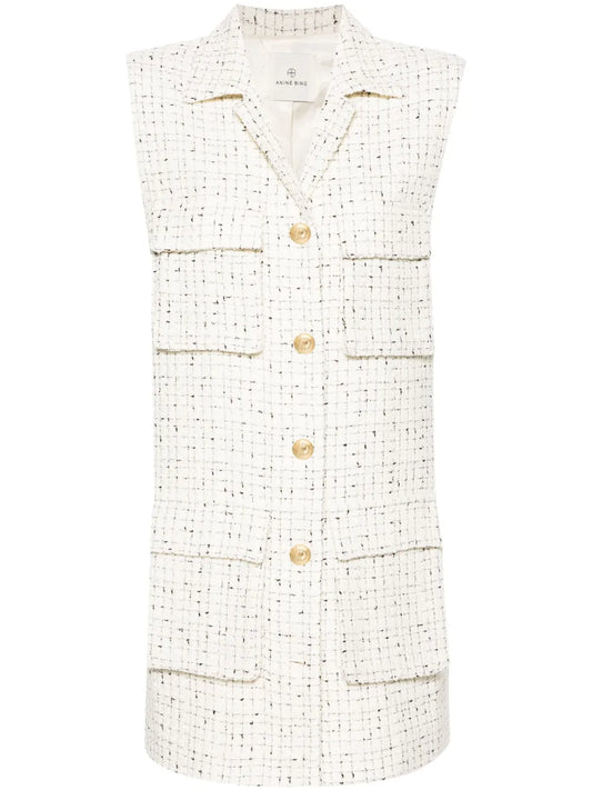 Single-Breasted Tweed Gilet