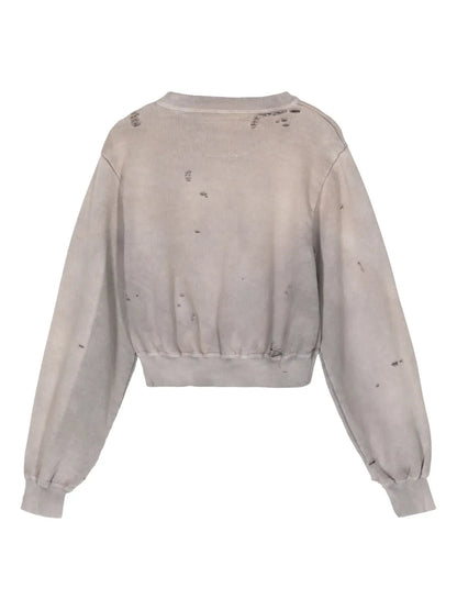 Distressed Cotton Sweatshirt