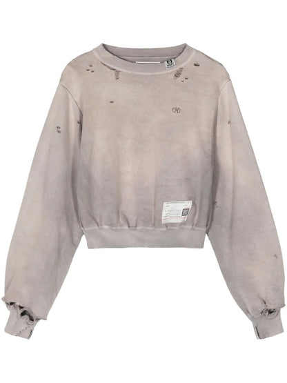 Distressed Cotton Sweatshirt