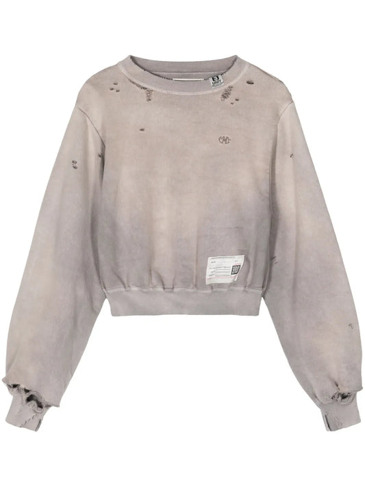 Distressed Cotton Sweatshirt