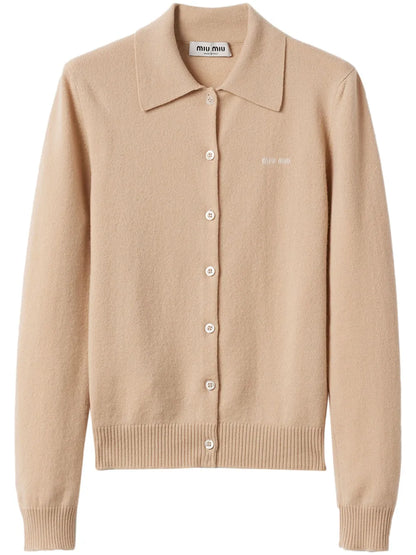 Intarsia-Knit Logo Cardigan